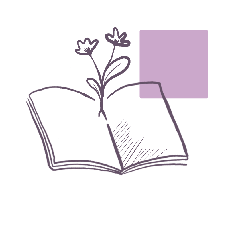 icona libro con fiori